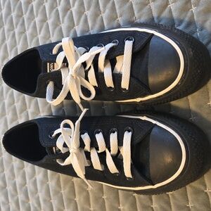 Converse All Star Black and Cream Custom Platform Womens 6